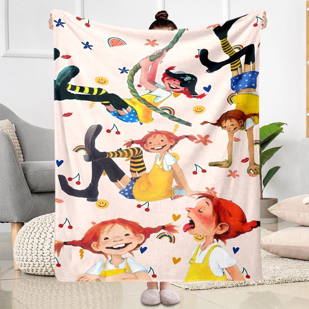 Coperta Avventure di Pippi Ultra Morbida Perfetta per Picnic Biancheria da Letto Ufficio Universale per Tutte le Stagioni Regalo Perfetto per Parenti e Amici