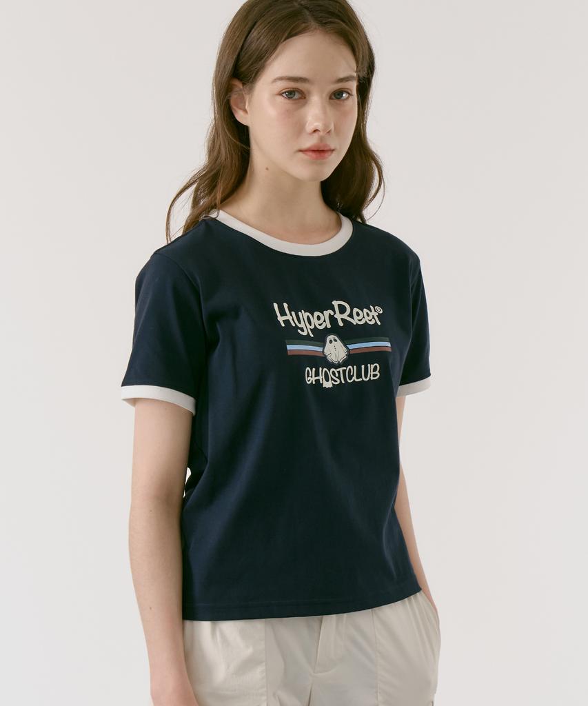 HYPERREET Cool Cotton Ringer Short Sleeve T-Shirt [Navy]_Hf2Ts070