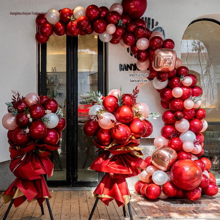 National Day Decorative Balloon Column & Flower Basket for Event Atmosphere