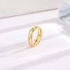 Einfacher Temperament-Ring mit Hohlmuster aus Titanstahl für Damen, hochwertiger, trendiger Schmuck
