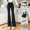 Women's High Waist Flare Yoga Pants High Stretch Pocket Shark Pants Casual Spring Plus Size Women Trousers