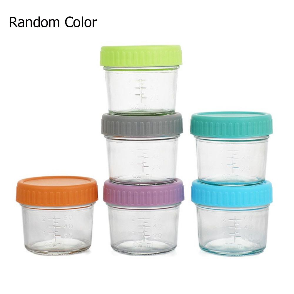 6pcs with Scale Baby Food Jar Reusable Salad Dressing Container Dipping Sauce Cup  Jam