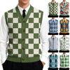 Men's V-Neck Sleeveless Knit Cardigan Vest