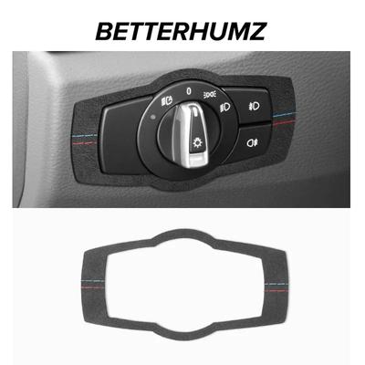 For BMW X1 E84 2010-2015 Made of Alcantara Car Interior Headlight Switch Knob Panel Trim Frame Performance Sticker Accessories