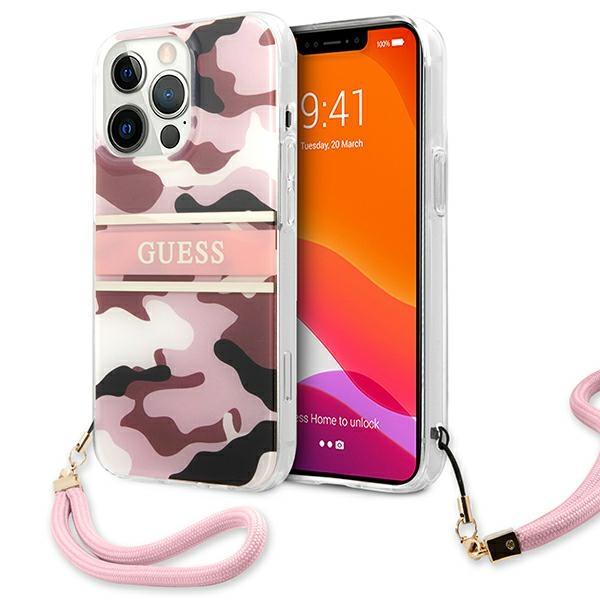 Guess Guhcp13Xkcabpi Iphone 13 Pro Max6,7 Różowy/Pink Hardcase Camo Strap Collection