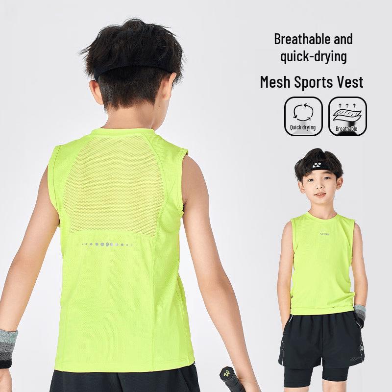 Yoyo One Boys' Quick-Dry Mesh Basketball & Sports Vest Set