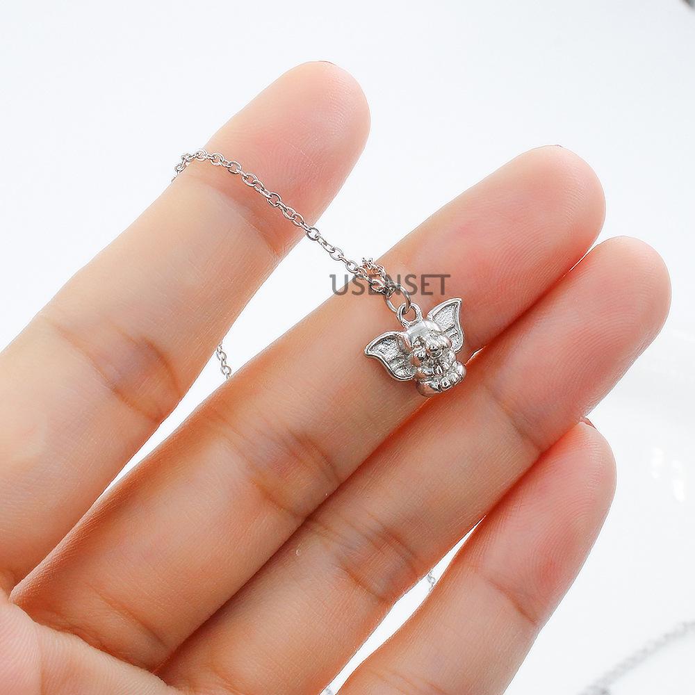 Versatile Summer Cute Elephant Pendant Necklace - Stainless Steel Choker for Women