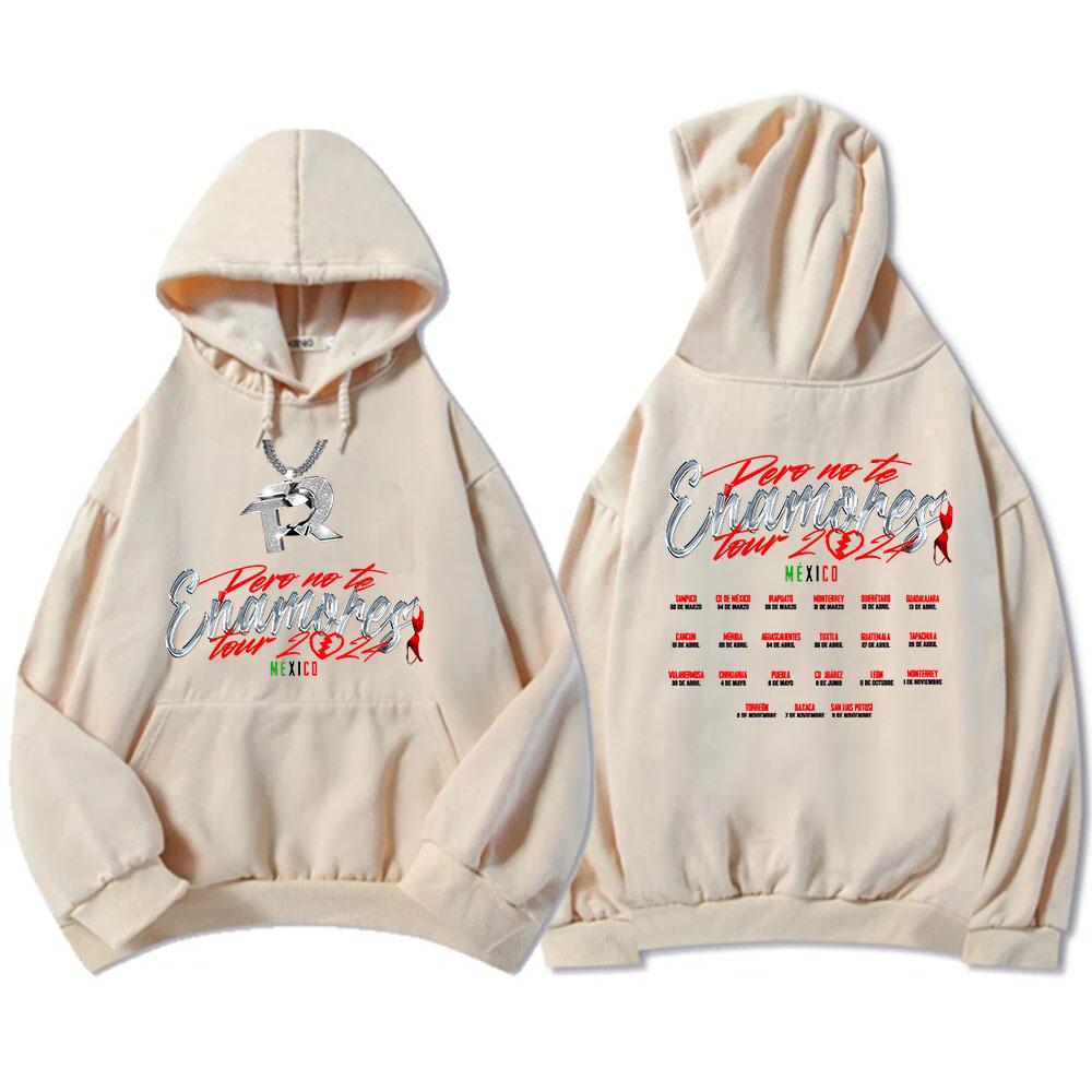 Hooded Clothing Streetwear Pero No Te Enamores Tour Fuerza Regida Hoodies Heavy Mental Fashion Graphic Sweatshirts Men Pullovers