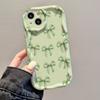 Green Bow Watercolor Pattern Phone Case for Samsung Galaxy S26 S25 S24 S23 S22 Ultra Plus FE A16 A17 A37 A36 A57 A56 A55 Cover