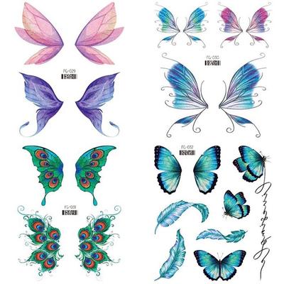 Wrist Neck Temporary Tattoos Butterfly Tattoo Stickers Wings Fake Tattoo Flowers Tattoo Stickers