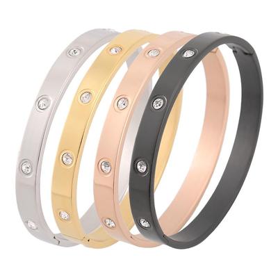 Stiilsed roostevabast terasest ja titaanist käevõrud teemantidega meestele ja naistele, populaarsed Euroopas ja Ameerikas