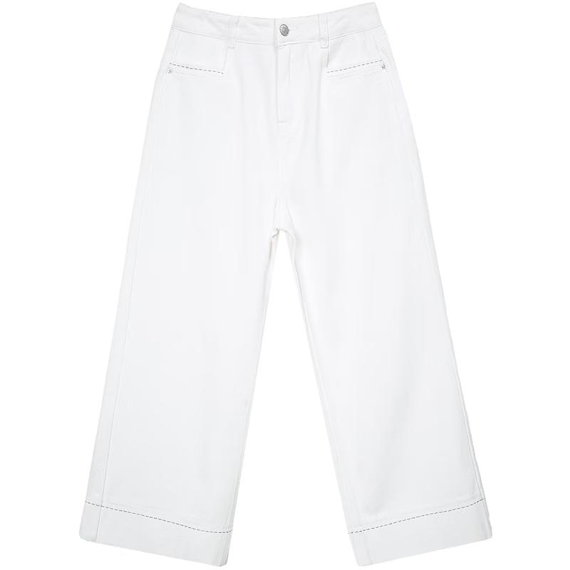 Betu Women s High-Waist Wide-Leg Cropped Denim Pants M