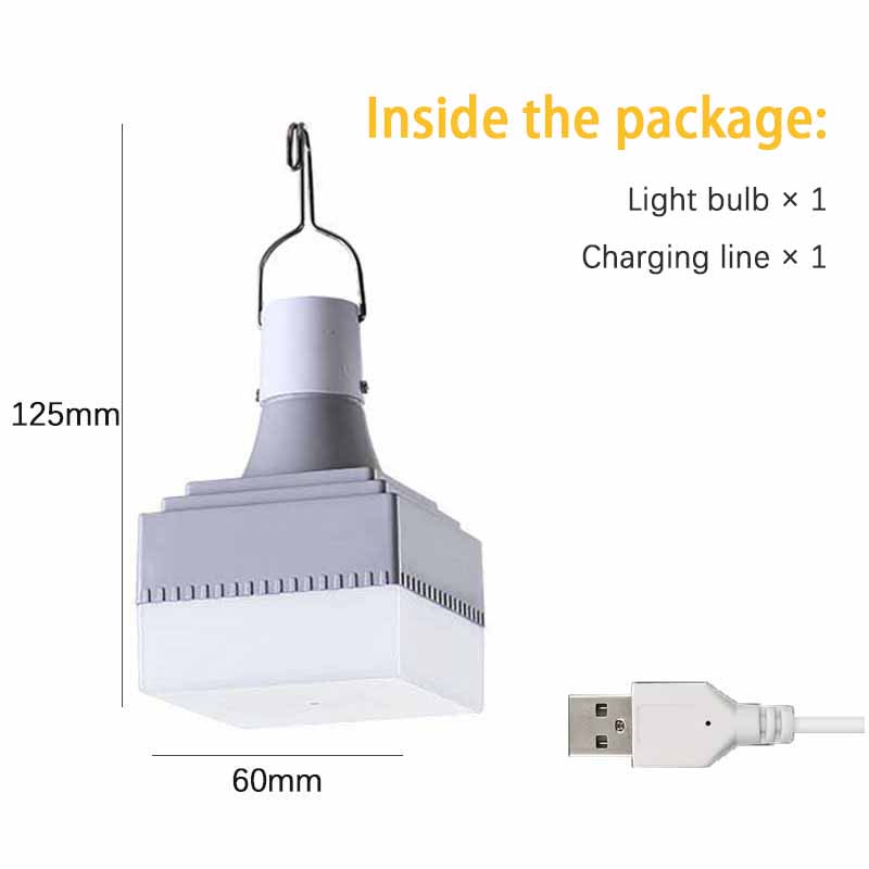 LED Indoor Emergency Light USB Rechargeable Bulb Reading Work Lighting Portable Outdoor Lantern Night Light Camping Light