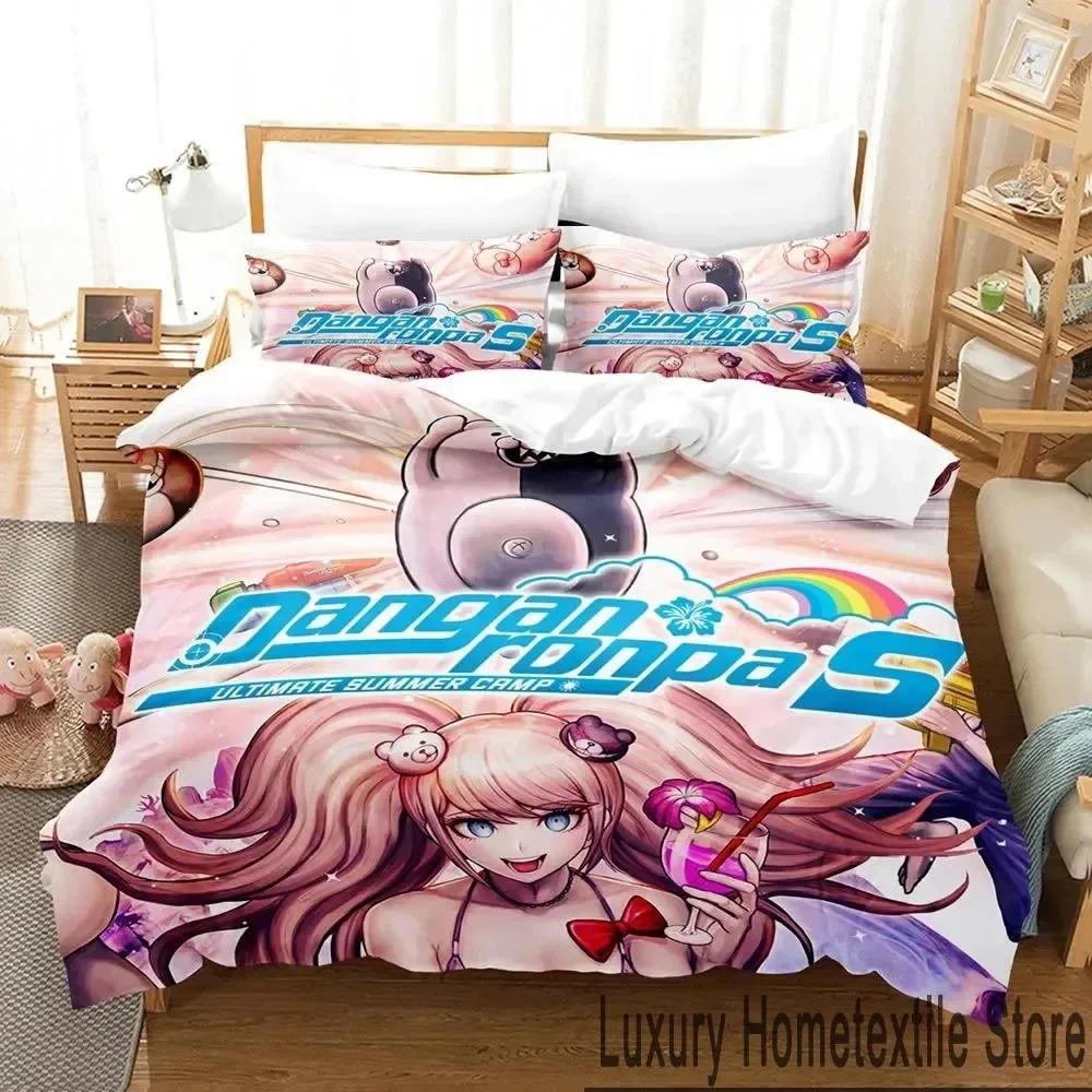 3D Print Anime Danganronpa Bedding Set Boys Girls Twin Queen King Size Duvet Cover Pillowcase Bed Boys Adult Home Textileextile