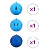 XXL Christmas Ornament Set 3 pcs Blue Plastic
