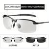1pc Photochromic Sunglasses Fashion Classic Men Square Driving Goggles Polarized Day Night Chameleon Glasses