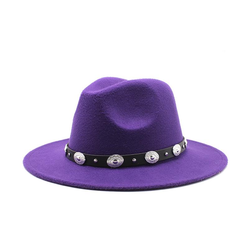 Woolen Hat Ethnic Style Jazz Hat Retro Black Woolen Top Hat Jz-71
