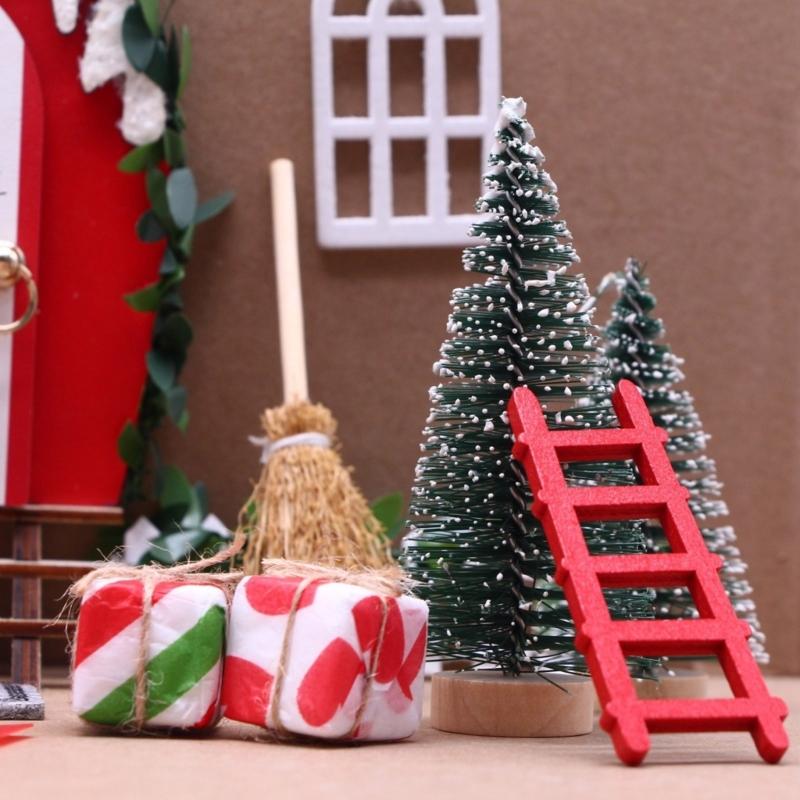 Wooden Christmas Gnomes Set with Detachable Miniature Scene Models Safe Child Friendly Holiday Decorations 1Box
