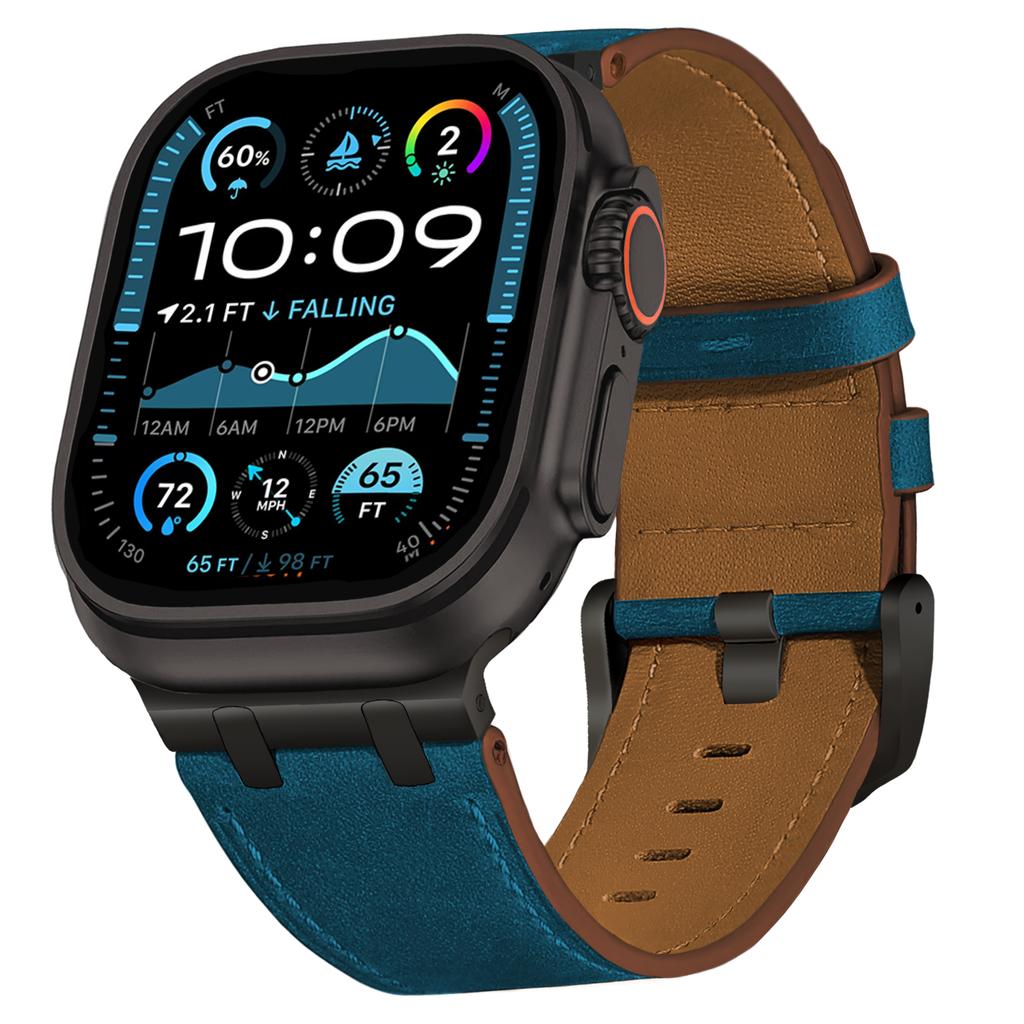 Leather Band for Apple Watch Ultra 2 49mm Series 10 46mm Luxury Strap Sports Bracelet for iWatch 10 9 8 7 6 5 4 SE Ultra 44 45mm