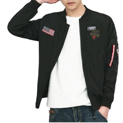 Men's Casual Fashion LooseEmbroidered Baseball Neck Jacket Coat