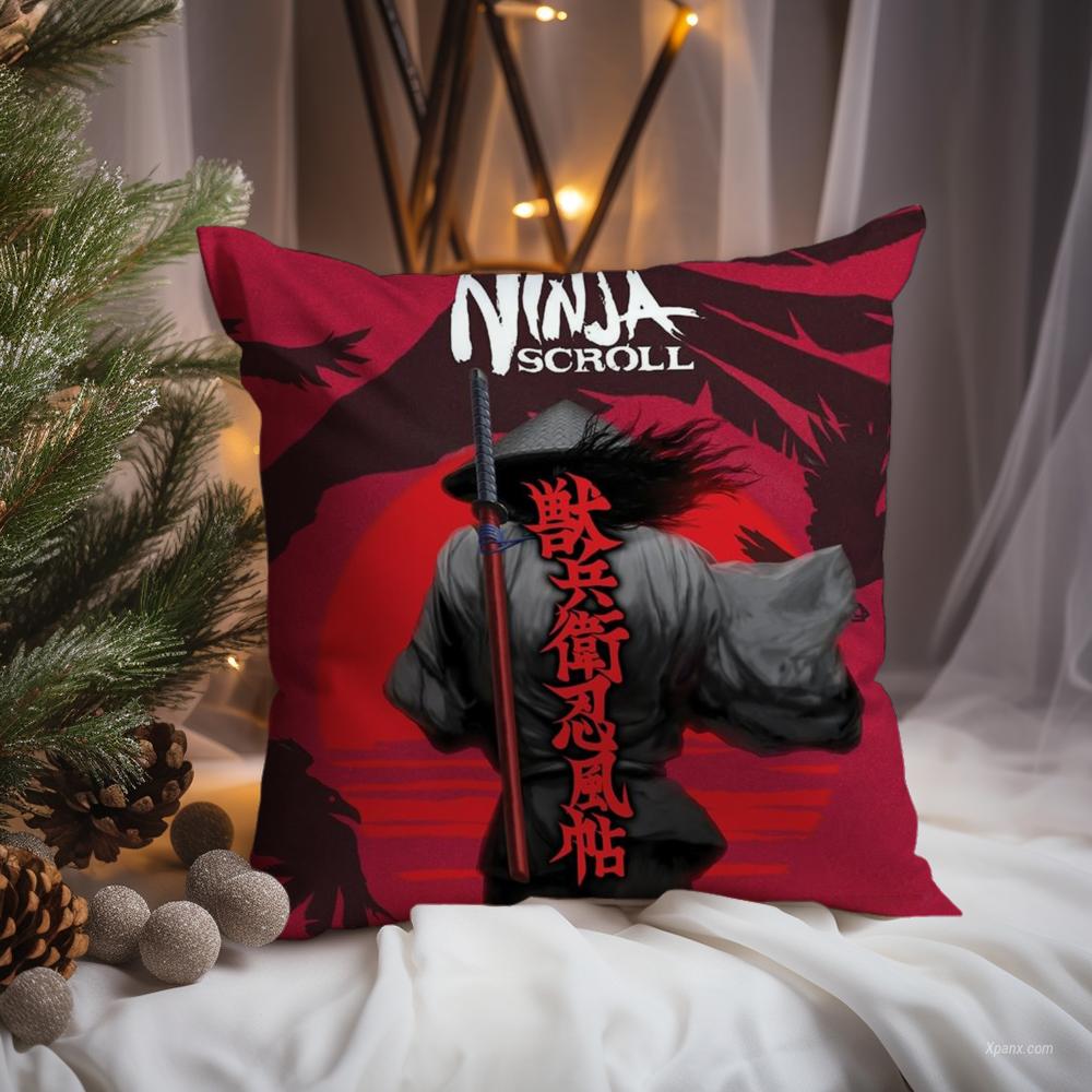 N-Ninja S-Scroll Game Cushion Cover Premium Comfort Reversible Pillow Cove -Two In One Design for Any Room & Car Interior