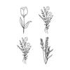 Small Fresh Flowers, Flowers Finger Clavicle Tattoo Stickers Party Party Decorative Stickers