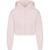 Cotton Fleece Shrunken Zip Up Hoodie Women Hoodies Barely-Pink ZU-ZUP-7715W-BRP