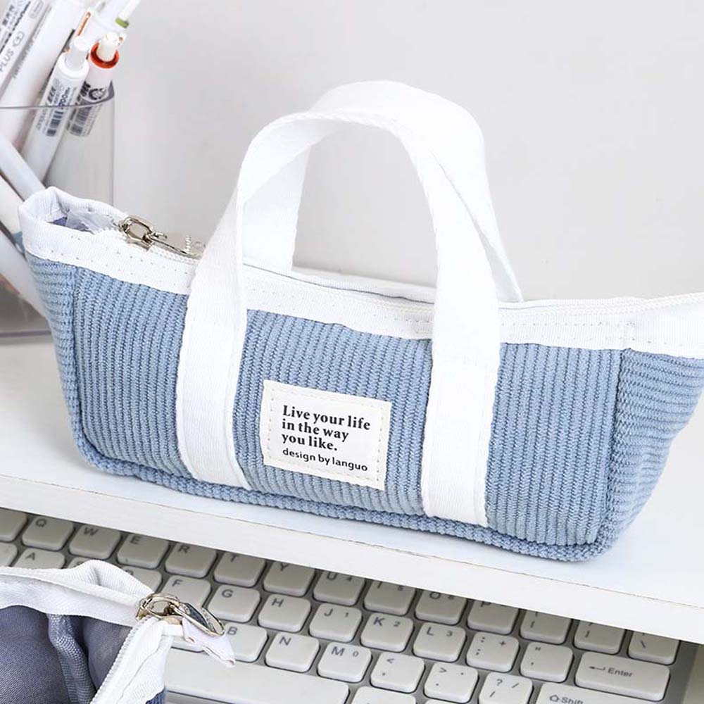 Large Capacity Handheld Stationery Bag Handheld Pencil Pouch Stationery Holder