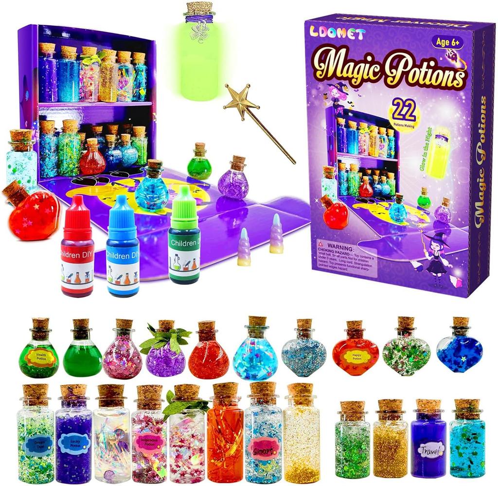 Fairy Magic Potions Kit Kids DIY Witch Glowing Spell Potion DIY Handmade Toys Science Experiments Kids Craft Kit Educational Toy
