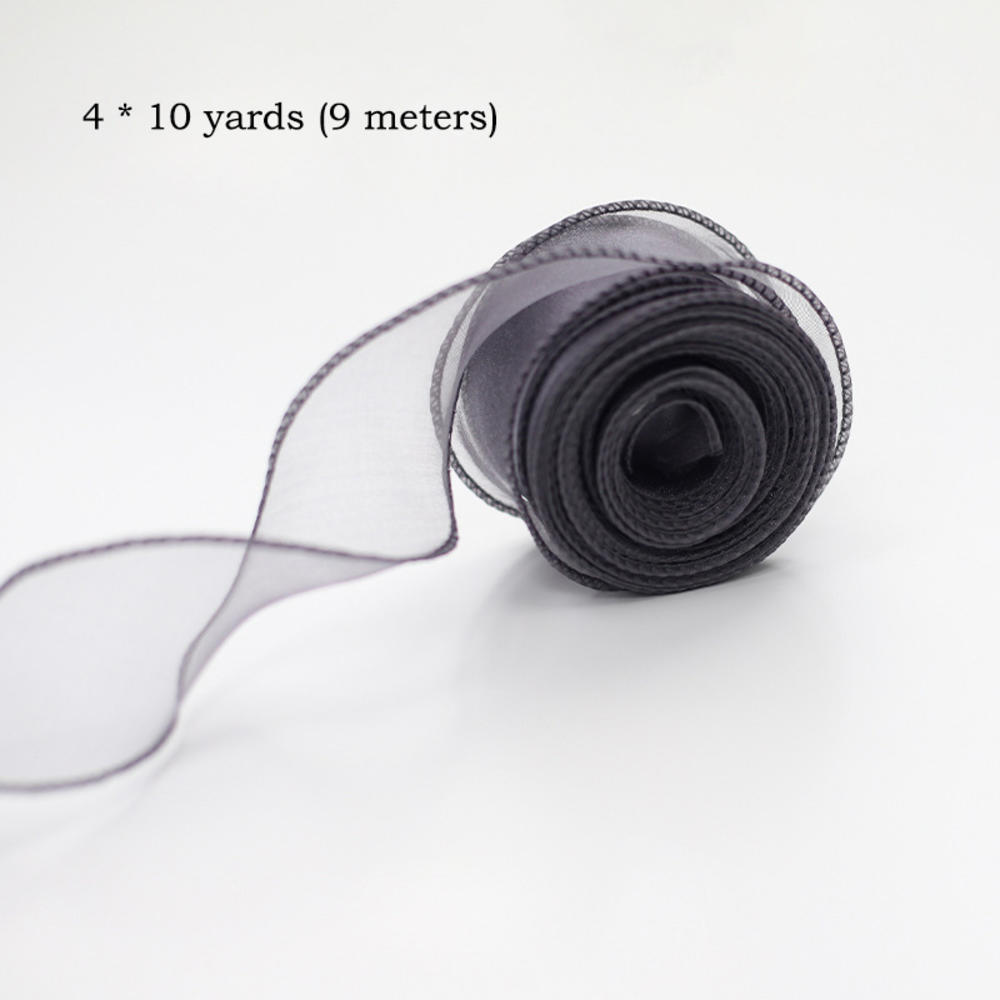 40mm 10Yards/Roll Fishtail Organza Ribbon For DIY Cake Gift Wrapping Decoration Wedding Party Bow Bouquet Wreath Sewing Supplies