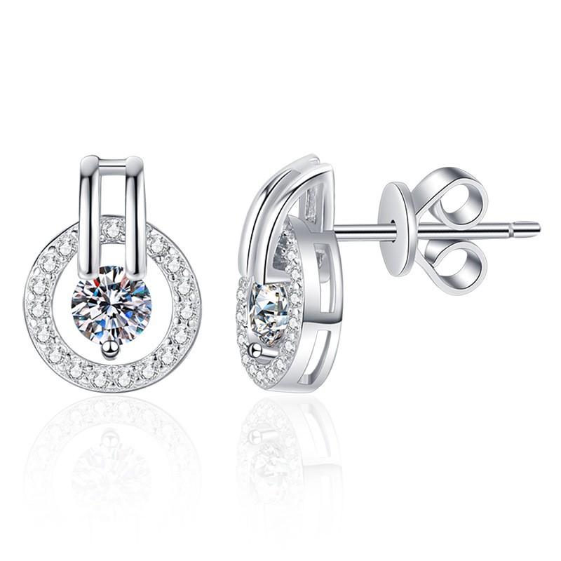 Sterling Crown Stud Earrings Women With D Color Moissanite Stones Fashionable Dreamcatcher Design 925 Sterling Silver