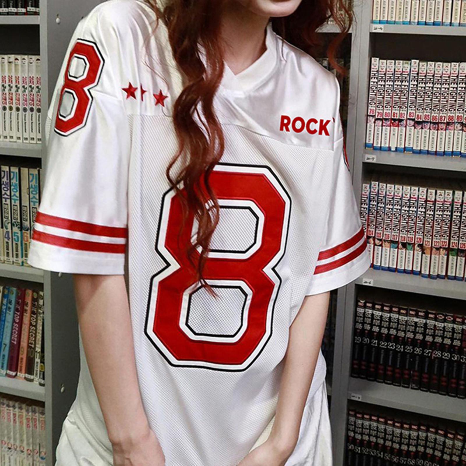 

Футболка свободного кроя с V-образным вырезом и короткими рукавами в уличном стиле унисекс с цифровым принтом S белый