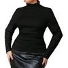 Women S Plus Size Elegant Solid Color Long Sleeve Top