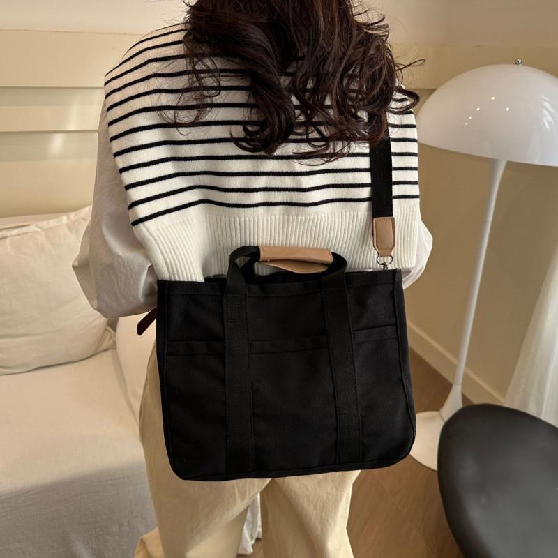 Canvas Baby Diaper Bag Large Capacity Multicompartment Baby Carryall For Daily Use