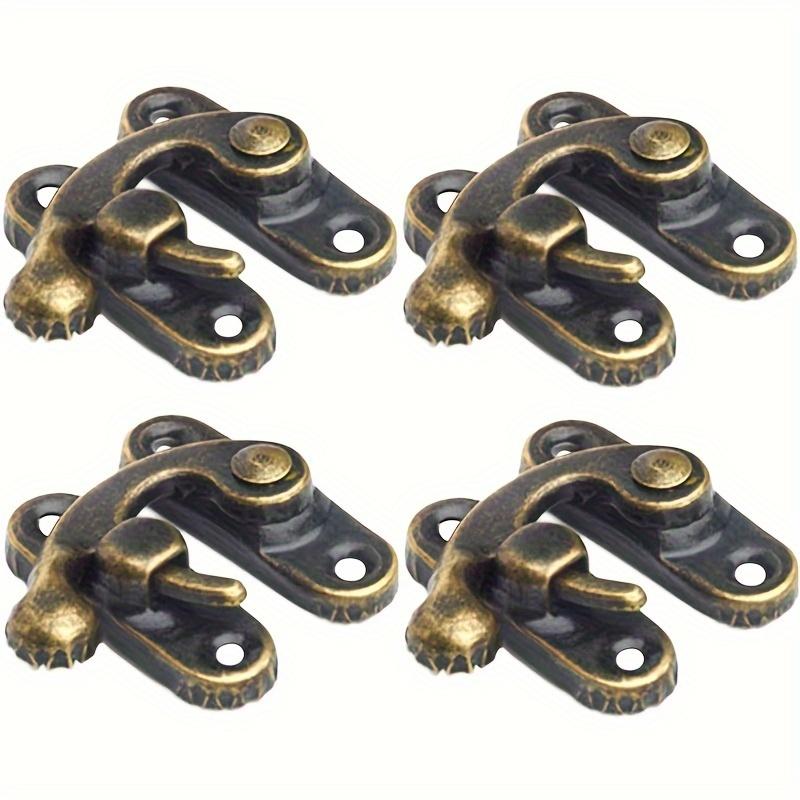 30pcs Antique Bronze Swing Arm Tiny Hook Latch Locks,1.3X1 Inch Copper Tone Wood Box Hasp Latches,Industrial Hardware Clasps