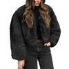 Women's Fashionable Warm Long Sleeve Solid-Color Furry Coat
