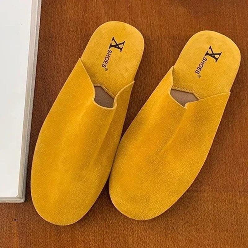 

Балетки Женские Тапочки Мода Слингбэк Мюли Обувь Повседневные Уютные Женские Сандалии 2025 Новый Тренд Бренд Весна Платье Женские Zapatillas 35 жёлтый