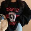 Korean Style Women Long sleeved Thickened Hoodies Autumn Winter New Ladies Loose Pullover Student Letter Print Plush Hooded Top