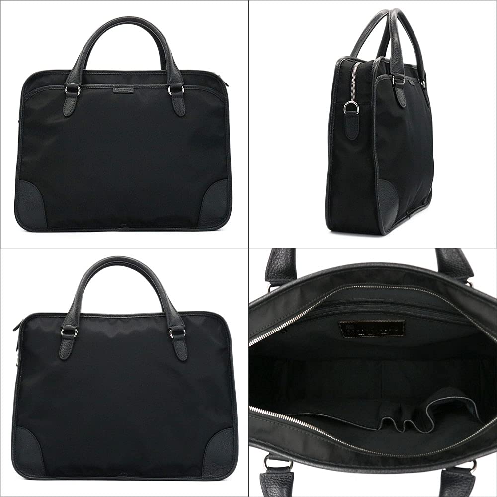 STEFANOMANO Time Limonta Nylon and Genuine Luxury Business Made in Italian Large [Limited Offer] 2-Way Briefcase, Leather, Men's Bag, Italy, Leather,