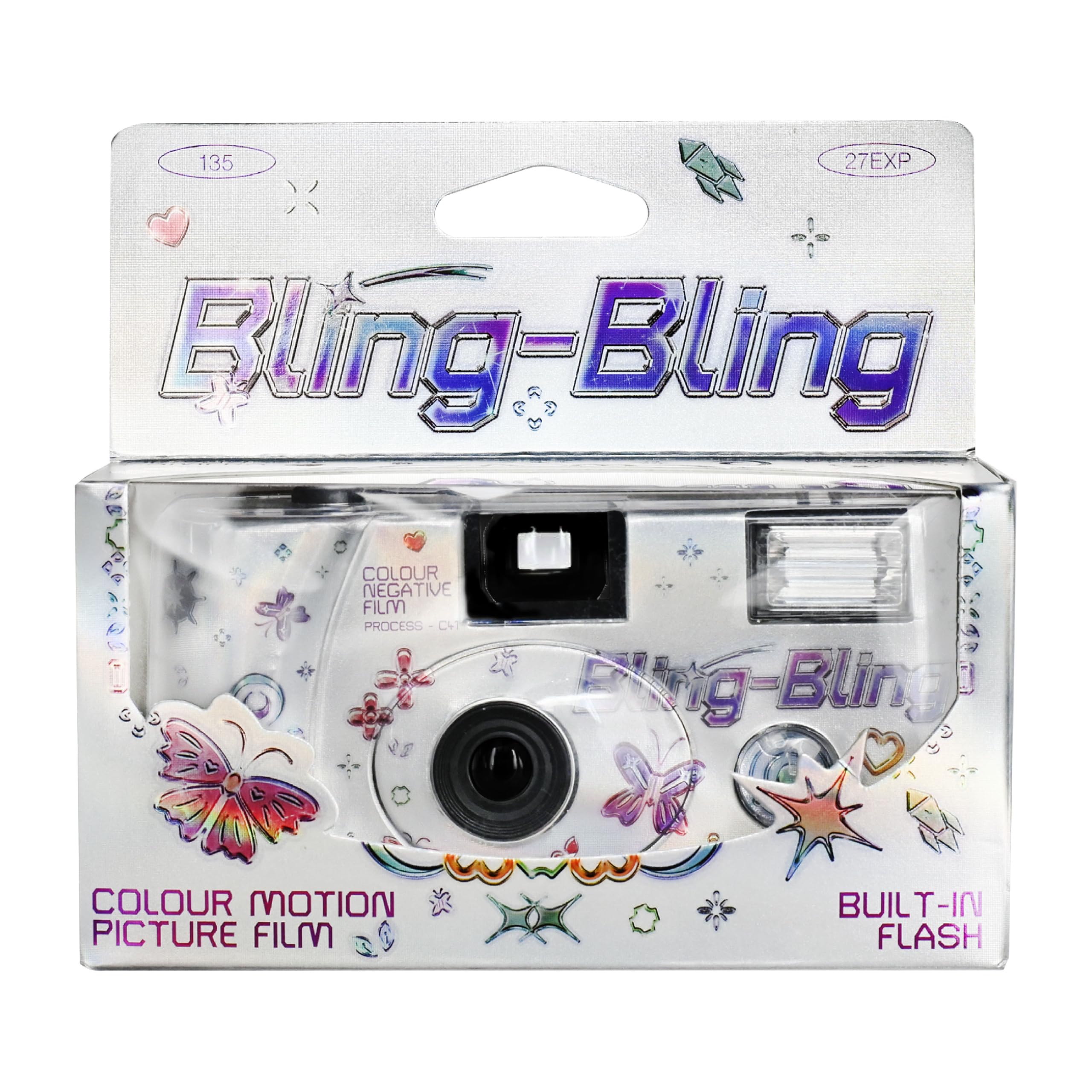 

Retocolor 400 35mm Disposable Film ISO Color Negative Easy to Disposable Bling-Bling Camera, 27EXP, 400, Film, Focus-Free, Use, Built-in Flash, (Film