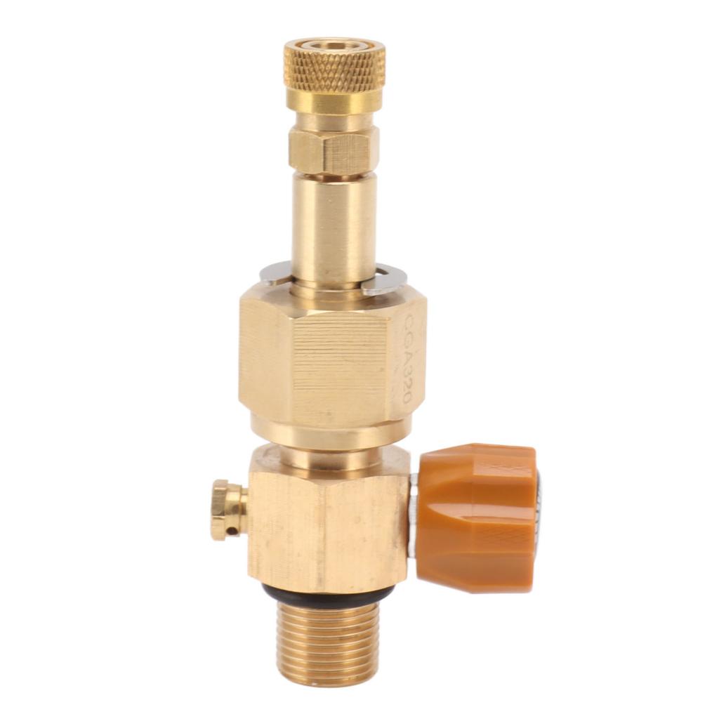Brass 5000Psi M18x1.5 High Pressure Switch Valve with Gold 8mm Female Connector for CO2 Inflatable
