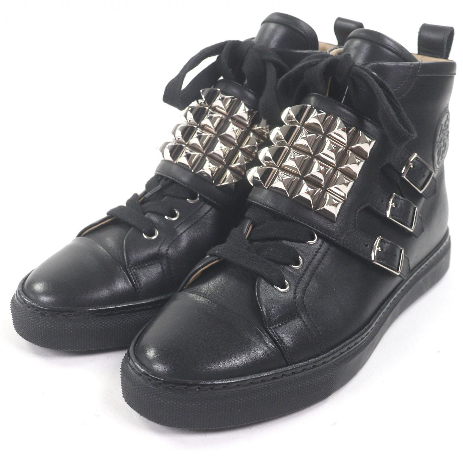 

Great HERMES High cut sneakers Lenox Collier de Sian black leather mens 40 Used