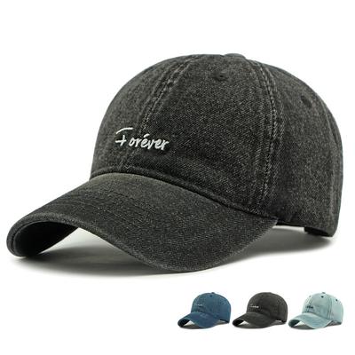 Denim Embroidered Letter Cap Women Sunscreen Sun Hat Men Baseball Cap