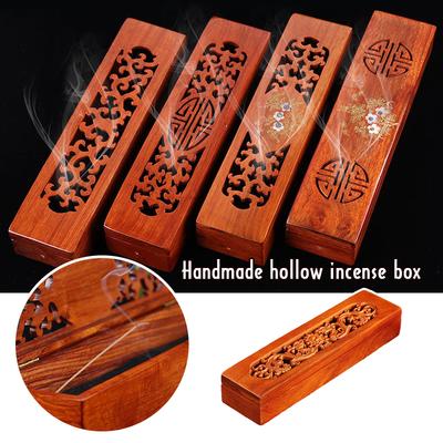 Rosewood Incense Box Hollowed Box Incense Holder Yoga Spa Tea Ceremony Wood Agarwood Incense Burner Indian Incense Burner