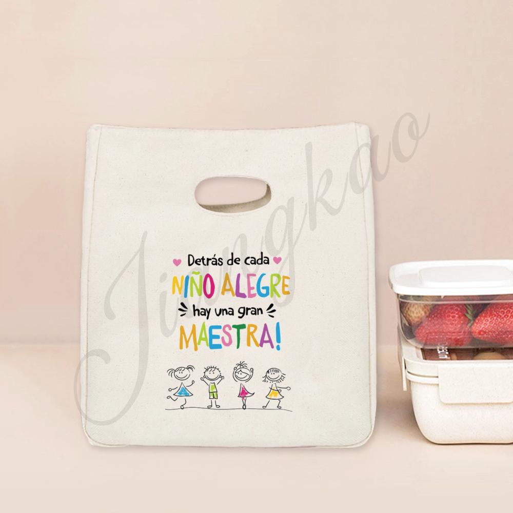 

This Teacher Teaches with A Lot of Passion Print Lunch Bag Insulated Cooler Bento Tote Bag Thermal Food Bags Teacher s Day Gift