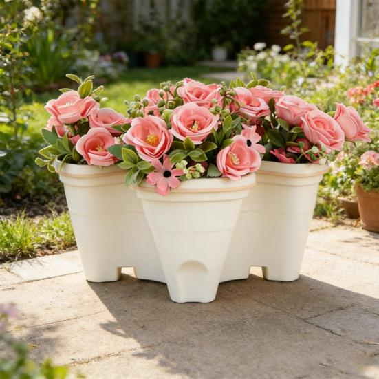 Vaso per Piante per Torre di Piante Fioriera Verticale Fioriera con Sottovaso Salvaspazio Fioriera Impilabile per Giardinaggio Urbano Fioriera Rialzata Balcone Terrazzo
