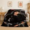Couverture Jetée Douce en Flanelle Rétro MJ Michael Jackson Roi de la Pop, Couverture Confortable pour Lit, Canapé, Salon, Chambre à Coucher, Voyage enfant