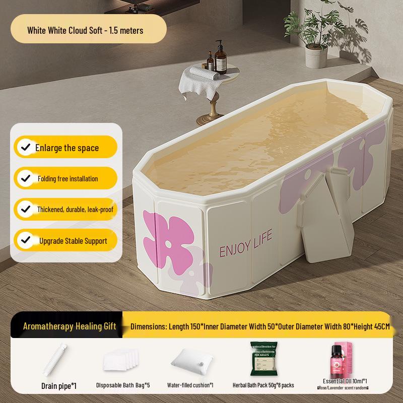 Foldable Full Body Bath Tub for Adults & Couples - Compact Household Bath Basin & Children's Sitz Bath