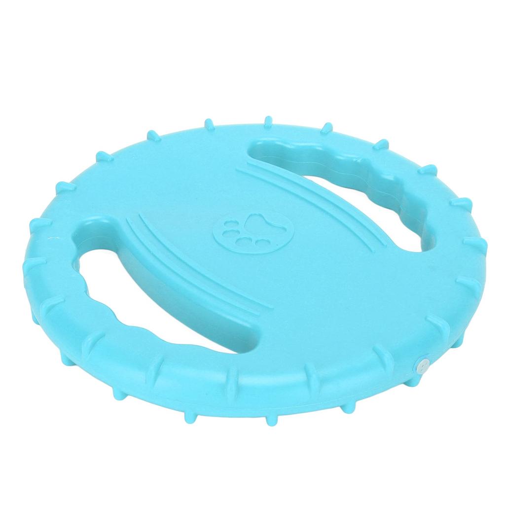Dog Flying Disc Toy Flexible TPR Squeaky Stress Relief 2 Sides Hollow Design Pet Training Flying Disc for Large Dogs
