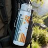 1PC Parkour Athlete Silhouette Print 750ml Color Plastic Sports Water Bottle Leakproof Flip Straw Lid Suitable for Sports Office Home Use